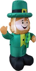 img 2 attached to 🍀 St Patricks Day Inflatable Leprechaun - 4ft Tall Lighted Decoration for Indoor Outdoor Lawn Yard Art - Lucky Charm Holding Shamrock - Adorable Focal Point for Festive Celebrations