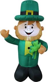 img 3 attached to 🍀 St Patricks Day Inflatable Leprechaun - 4ft Tall Lighted Decoration for Indoor Outdoor Lawn Yard Art - Lucky Charm Holding Shamrock - Adorable Focal Point for Festive Celebrations