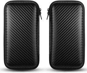 img 3 attached to iMangoo Shockproof Carrying Case - Protective EVA Case for Travel, 12000mAh Power Bank Storage Pouch, USB Cable, Earbuds Organizer, with Smooth Coating, Impact Resistant, Zipper Wallet Fiber in Black