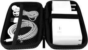 img 1 attached to iMangoo Shockproof Carrying Case - Protective EVA Case for Travel, 12000mAh Power Bank Storage Pouch, USB Cable, Earbuds Organizer, with Smooth Coating, Impact Resistant, Zipper Wallet Fiber in Black
