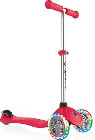 img 4 attached to 🛴 Globber - 3 Wheel Scooter for Kids, Ages 3+, Adjustable Height Kick Scooter with Lights and Patented Steering Lock, Easy-to-Learn Steer, Reinforced Body, Supports Up to 110lbs