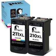 🐧 remanufactured printer ink cartridge replacement combo pack for canon pg-210xl cl-211xl 210 211 xl used with pixma mp240 mp250 mp280 mp480 mp490 mp495 mx330 mx340 mx420 ip2700 - penguin (1 black, 1 color) logo