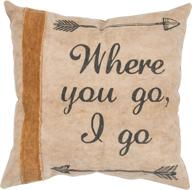 🛋️ primitives by kathy distressed throw pillow - 14-inch square 'you go, i go': rustic canvas cushion for a cozy décor upgrade логотип