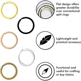 img 3 attached to Flat Key Rings Key Chain Metal Split Ring 40Pcs (Round 1 Men's Accessories