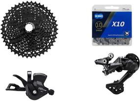 img 4 attached to JGbike 10-Speed MTB Groupset for Shimano Deore M4100: Right Shift Lever, Long Cage Rear Derailleur, 11-42T or Sunrace 11-46T Cassette, KMC X10 Chain