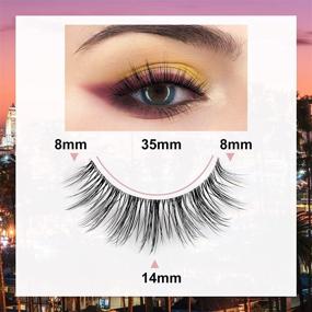 img 1 attached to 👁️ 10 Pair Pack of Wispy 3D Mink False Eyelashes - Natural Lashes with Clear Band (14mm)