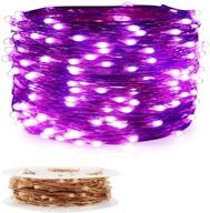 🪔 er chen plug in fairy lights, 33ft/10m 100 led starry string lights with waterproof copper wire - indoor/outdoor decorative lights for bedroom, patio, garden, party, christmas tree (purple) логотип