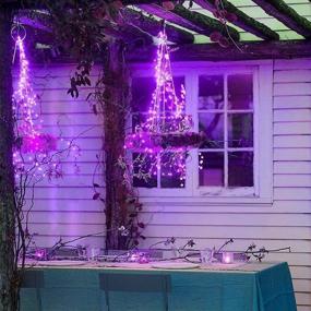 img 1 attached to 🪔 ER CHEN Plug in Fairy Lights, 33Ft/10M 100 LED Starry String Lights with Waterproof Copper Wire - Indoor/Outdoor Decorative Lights for Bedroom, Patio, Garden, Party, Christmas Tree (Purple)