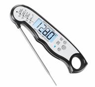 fast & precise instant read meat thermometer with backlight, magnet, calibration, and foldable probe - perfect for deep fry, bbq, grill, and roast turkey cooking logo