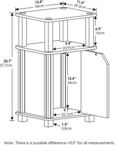 img 3 attached to Furinno Brahms 3 Tier Nighstand Espresso