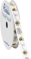 🎀 grosgrain bee & flower craft ribbon: 3/8 inch x 10 yard, white/yellow/black - ideal for gift wrapping, party decoration, hair bows, sewing, and crafting logo