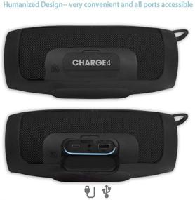 img 1 attached to 🔒 Защитный черный силиконовый чехол для беспроводного Bluetooth-динамика JBL Charge 4 от Pushingbest: водонепроницаемый и портативный.