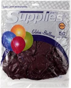 img 1 attached to 🎈 Topenca 50-Pack 12-Inch Solid Metallic Latex Balloons in Burgundy - Party Supplies