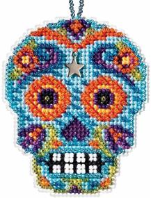 img 1 attached to Spooky Azul Beaded Cross Stitch Halloween Kit 2016: Mill Hill Calavera Charmed Ornaments MH161625