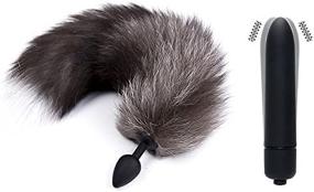 img 2 attached to 🦊 Silicone Anal Plug with Fox Tail - Snow Falling Design, 10-Speed Vibrator, Female Sex Product Set of 2