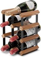 🍷 space-saving countertop wine rack - holds 6 bottles with 2 extra slots - no assembly needed - compact & stylish wine bottle holder - metal tabletop wine rack logo