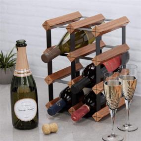 img 1 attached to 🍷 Space-Saving Countertop Wine Rack - Holds 6 Bottles with 2 Extra Slots - No Assembly Needed - Compact & Stylish Wine Bottle Holder - Metal Tabletop Wine Rack