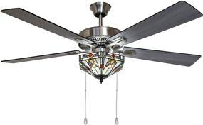 img 4 attached to 🌈✨ River of Goods Mission Tiffany Style 52-Inch Stained Glass LED Ceiling Fan: Multicolor Elegance for Your Home