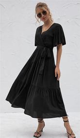 img 1 attached to 👗 IRACHEU Womens Summer Bohemian Ruffle Dresses for Women's Clothing