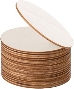 img 4 attached to 🪵 DECORKEY 50PCS Unfinished Wooden Circles Door Hanger - Ideal for DIY Wood Craft, Pyrography, Painting, and Wedding Christmas Decorations