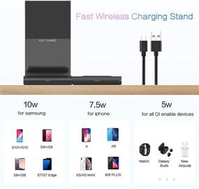 img 3 attached to 🔌 Wireless Charging Stand and Dock – Dual Magnetic 10W Wireless Charger for iPhone XR/XS MAX/XS/X/8/8 Plus/AirPods, Samsung Galaxy S10/S9/S8/S7/Note 9/8, and Galaxy Watch