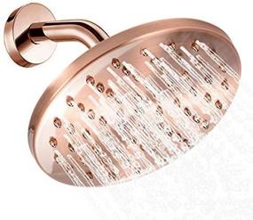 img 4 attached to High Pressure Rain Shower Head Round Vintage Retro Bathroom Rain 8 inch Antique Red Copper Hose Top Shower Sprayer Bathroom Single Head Tools with Copper Coating