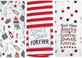 img 4 attached to Patriotic Kitchen Towels July Americana