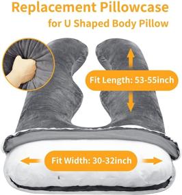 img 3 attached to 🤰 Wndy's Dream Pregnancy Pillow Cover: U Shaped, Soft Breathable Velour Fabric, Fits 55"x31" Maternity Pillow - Replacement Case Cover