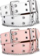 double grommet women belts buckle logo