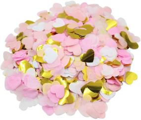 img 4 attached to Mybbshower Pink Gold Heart Confetti Tissue Paper for Wedding Reception, Baby & Bridal Shower Table Scatter - 1 Inch, 8000+ Pieces