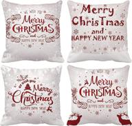 🎄 christmas throw pillow covers 18x18 set of 4 - festive xmas & happy new year decorations for sofa, bedroom, car & farmhouse логотип