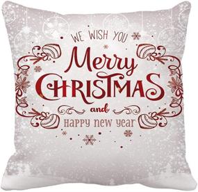 img 2 attached to 🎄 Christmas Throw Pillow Covers 18x18 Set of 4 - Festive Xmas & Happy New Year Decorations for Sofa, Bedroom, Car & Farmhouse