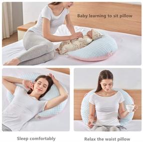 img 1 attached to 🤱 WYXunPlanet Breastfeeding Pillows for Babies - Feeding & Nursing Pillows, Baby Nursing Pillows with Backrests, Enhancing Baby's Feeding Position - Blue