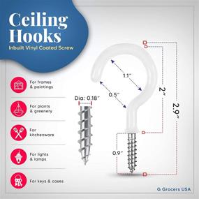 img 3 attached to 🔗 Versatile Vinyl-Coated Ceiling Hooks for Various Uses