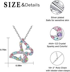 img 2 attached to 🦋 Stunning Cubic Zirconia Butterfly Necklace: Perfect Birthday Gift for Little Teen Girls and Daughters