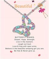 🦋 stunning cubic zirconia butterfly necklace: perfect birthday gift for little teen girls and daughters logo