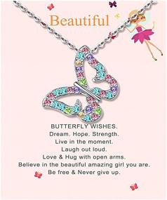 img 4 attached to 🦋 Stunning Cubic Zirconia Butterfly Necklace: Perfect Birthday Gift for Little Teen Girls and Daughters