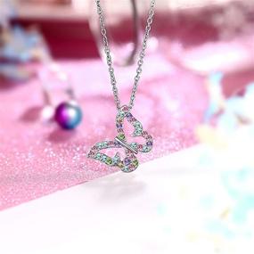 img 1 attached to 🦋 Stunning Cubic Zirconia Butterfly Necklace: Perfect Birthday Gift for Little Teen Girls and Daughters