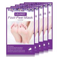 👣 lavender foot peel mask - 5 pairs, exfoliating & moisturizing for dry dead skin, callus removal, repair rough heels - natural foot exfoliator for men and women logo