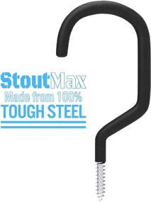 img 3 attached to 🚲 StoutMax Heavy Duty Garage Utility Storage & Bike Hook - Perfect Space Organizer for Your Garage, Basement, Tool Shop: Wall and Ceiling Mount for Bicycles, Garden Hoses, Cords, and More!