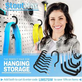 img 1 attached to 🚲 StoutMax Heavy Duty Garage Utility Storage & Bike Hook - Perfect Space Organizer for Your Garage, Basement, Tool Shop: Wall and Ceiling Mount for Bicycles, Garden Hoses, Cords, and More!