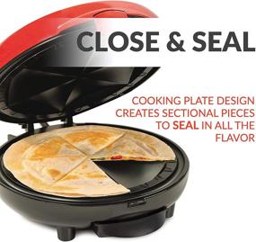 img 2 attached to Deluxe 8-Inch 6-Wedge Electric Quesadilla Maker with Extra Stuffing Latch in Red - Taco Tuesday