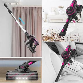 img 1 attached to 🧹 INSE Cordless Vacuum Cleaner, Lightweight 6-in-1 Stick Vac with Powerful Suction, 2200mAh Rechargeable Battery for Hardwood Floor Carpet Pet Hair-N5 Red, Up to 45min Runtime