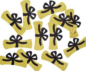 img 3 attached to Diploma Confetti - Pack of 12, 4-inch Graduation Centerpieces for Congrats Grad Party Decorations, Graduation Table Decor, Class of 2021 High School College Graduation Party Supplies in Gold & Black Glitter