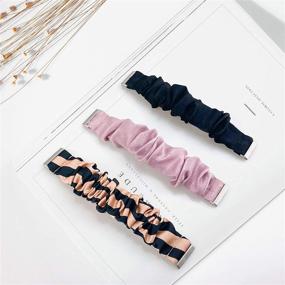 img 2 attached to 🎀 BaiHui Scrunchies Band: Stylish Cloth Soft Pattern Printed Replacement Wristbands for Fitbit Versa 3/Sense - 3 Pack