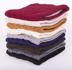 img 1 attached to JFAN Winter Knitted Warmer Double Layer Women's Accessories