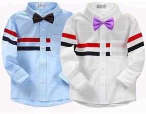 img 2 attached to 🎀 Enhance Your Kid's Style with Glittermall's Colorful Adjustable Boys Bow Tie Collection - 20 Mixed Color/20pcs