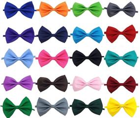 img 4 attached to 🎀 Enhance Your Kid's Style with Glittermall's Colorful Adjustable Boys Bow Tie Collection - 20 Mixed Color/20pcs