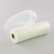 🌈 deluxe wide foil solid white iridescent poly mesh rolls - 10 inches x 10 yards long logo