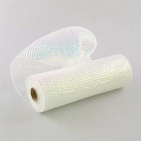 img 2 attached to 🌈 Deluxe Wide Foil Solid White Iridescent Poly Mesh Rolls - 10 Inches x 10 Yards Long